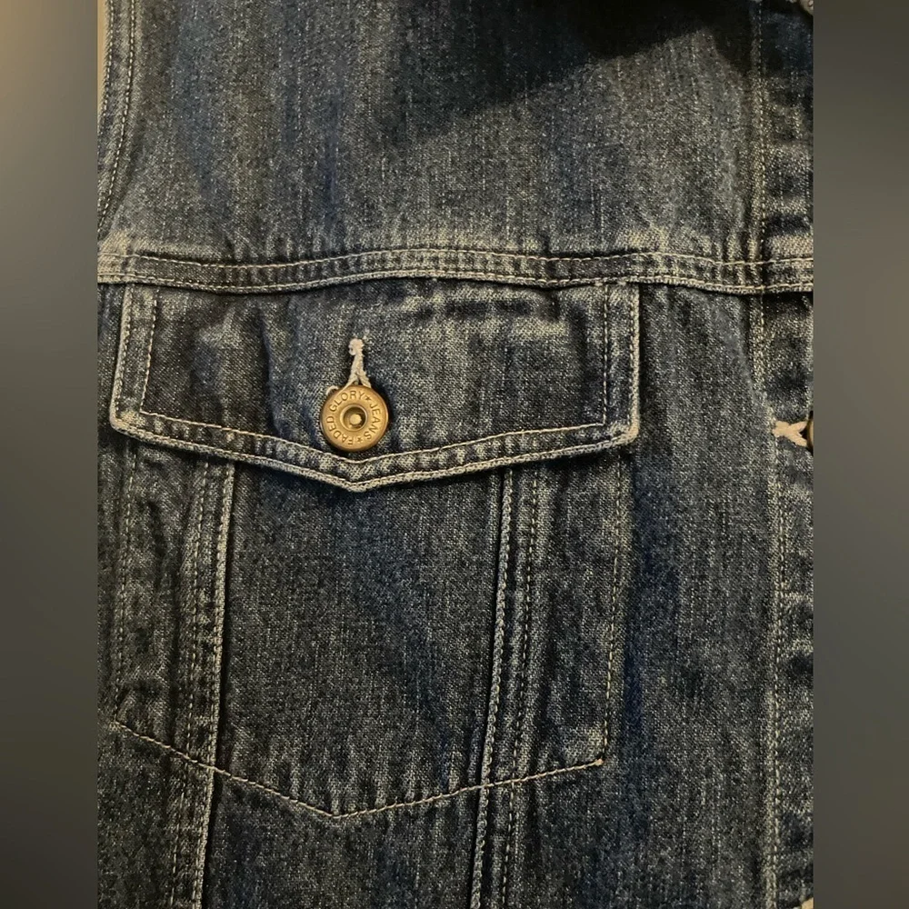 Vintage Denim Vest Button Front Collar Size Extra Large